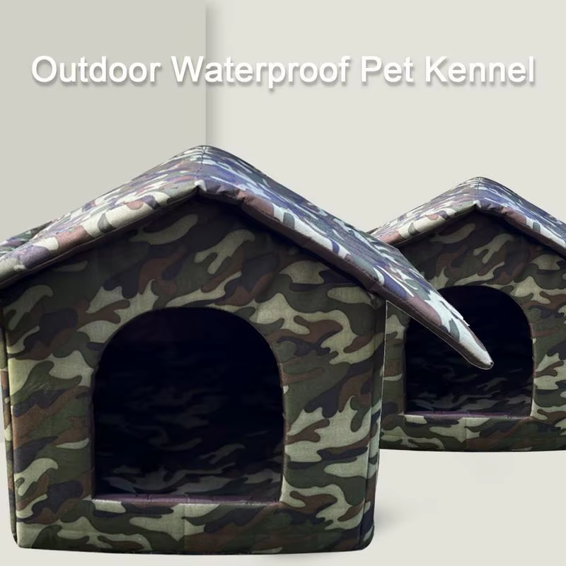 Casa para Perros y Gatos al Aire Libre Impermeable Invierno Cálido Refugio de Gato Acogedor — imagen 5