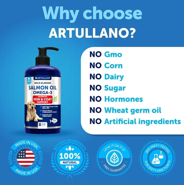 Aceite de Salmón para Perros 3 por 8 FL OZ Aceite de Pescado Silvestre Alaskano — imagen 6