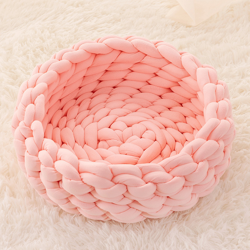 Filled Cotton Coarse Wool Hand-Woven Pet Cat Litter Can Be Machine Washed Coarse Cloth Dog Litter — image 12