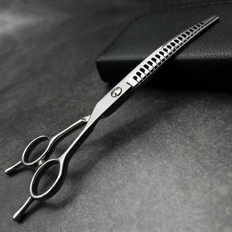 Dog Grooming Scissors, Curved Scissors Thinning Scissors for Dog Grooming, Pet Curved Scissors for Trimming Face and Paws — image 3