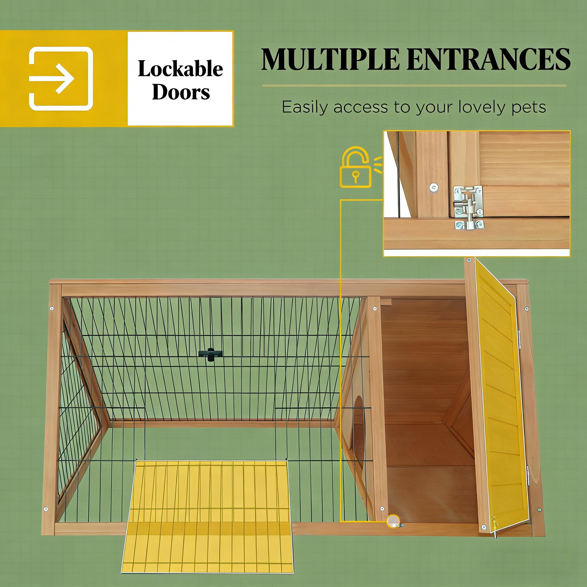 A-Frame Wooden Pet House, Small Animal Cage Rabbit Hutch — image 2