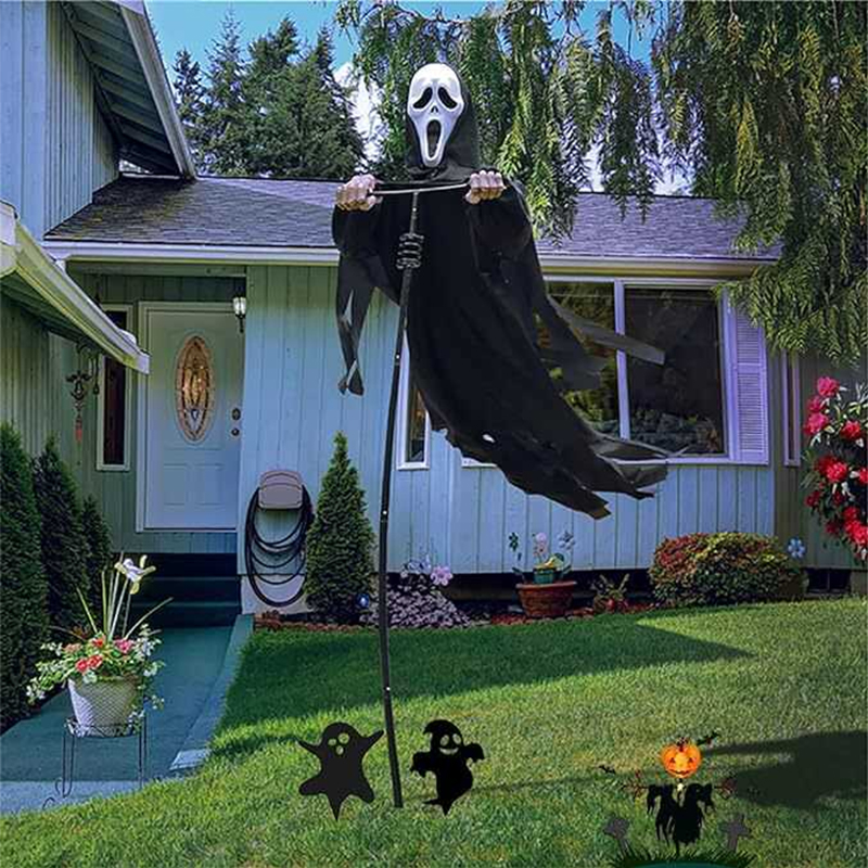 Scary Halloween Ghost Robe Costume with Crow Prop – Horror Phantom Cloak Dress for Men, Women & Cosplay — image 2