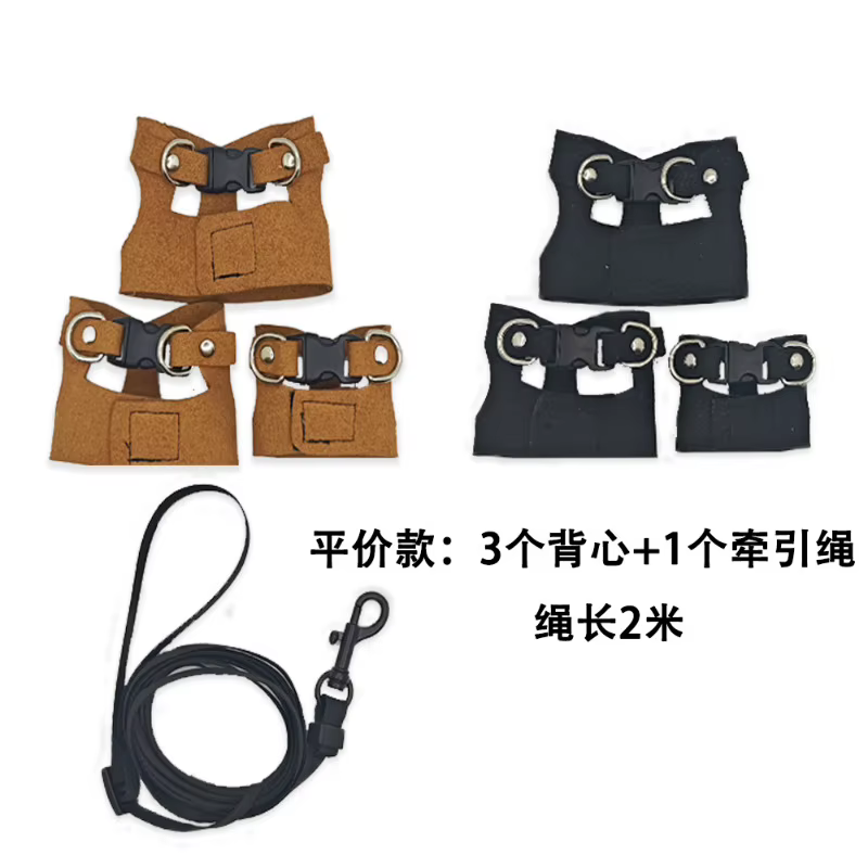 Set de 3 Piezas de Correa Dividida para Lagartos, Arnés Transpirable para Reptiles, Camaleones y Ardillas, Accesorio para Pasear Mascotas al Aire Libre — imagen 4
