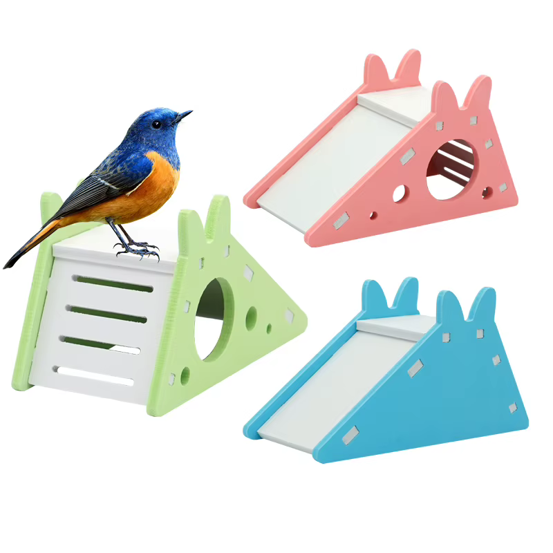 Juguetes de Deslizamiento para Aves y Roedores - Casa de Escondite para Hamsters, Pájaros y Conejos con Escaleras y Pasaje de Madera — imagen 1
