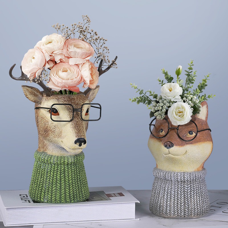 Outdoor garden animal flowerpot ornaments — image 8