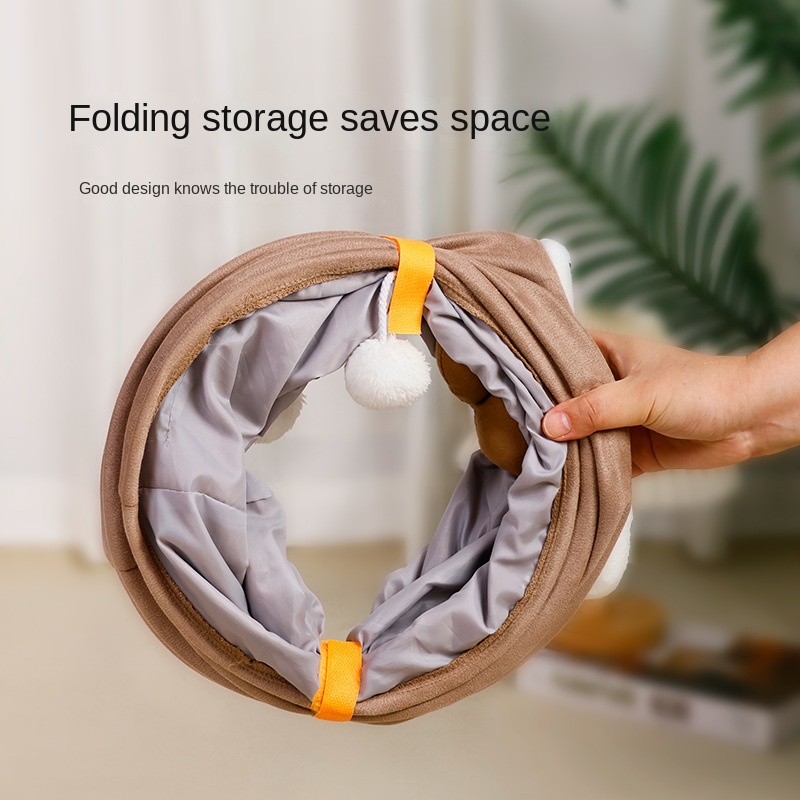 Cat Rolling Cage Toy Hide-and-Seek Straight Tunnel Cat Bed Universal Pet Cat Tunnel — image 2