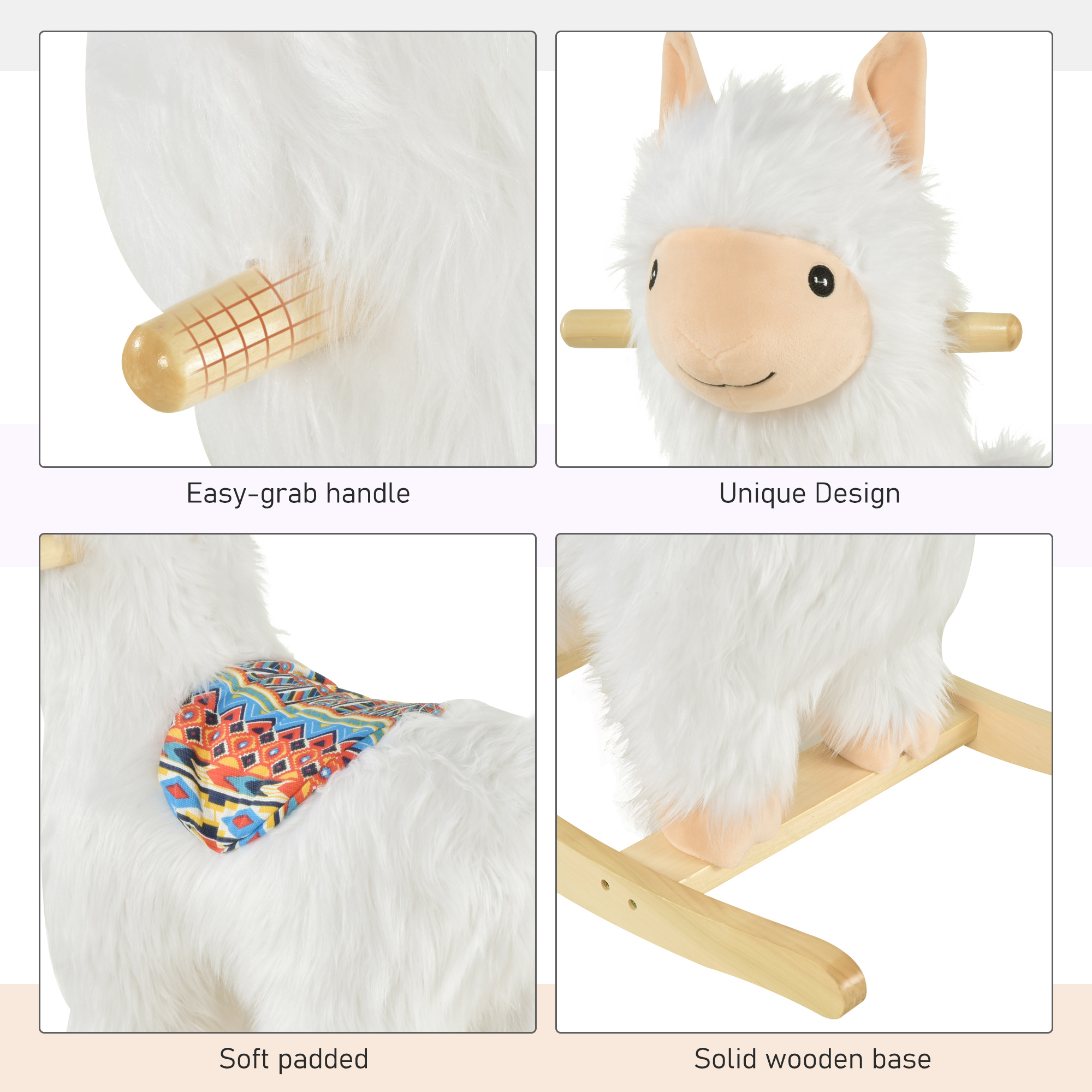 Caballo de Roca para Niños en forma de Llama, Suave y Colorido para Crianzas de 3+ Años — imagen 5