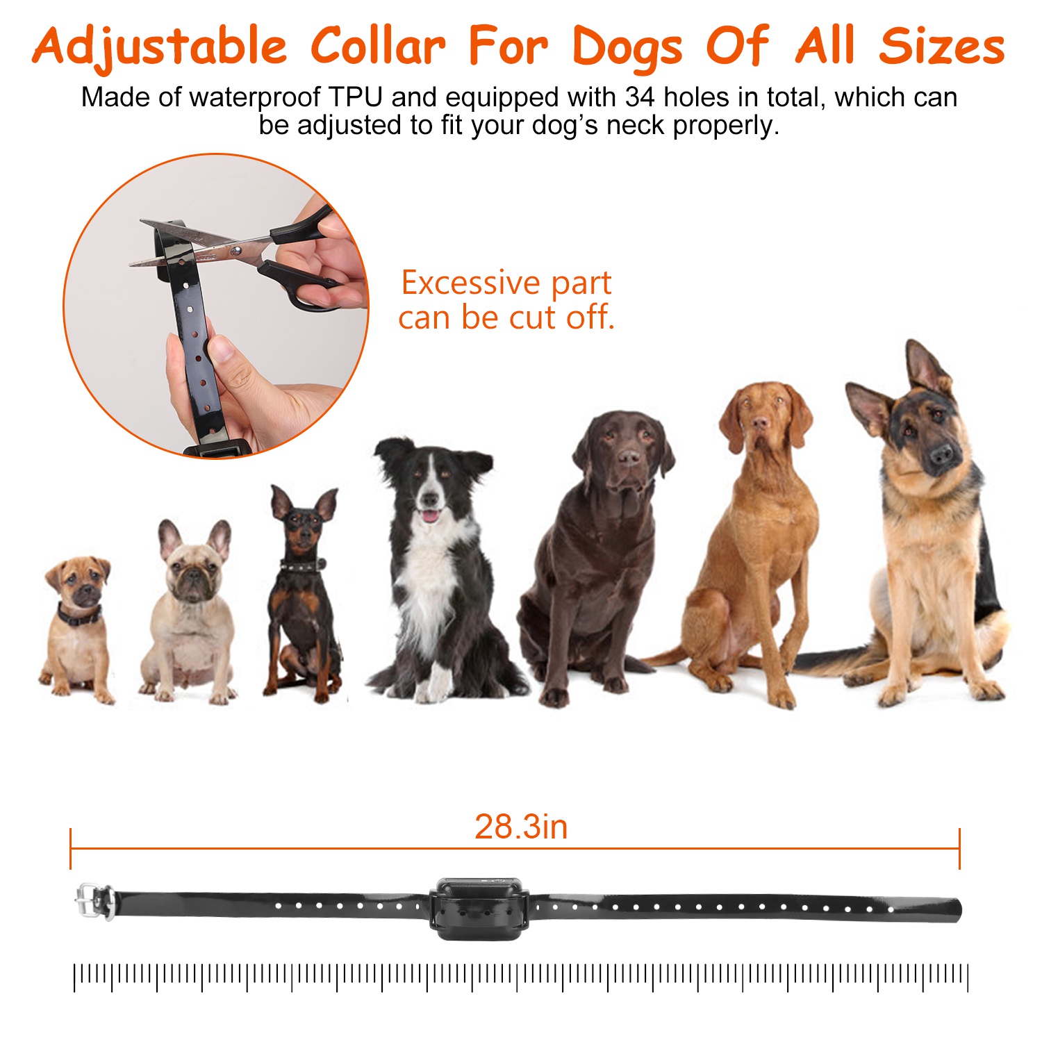 1 Juego de Sistema de Cerca para Perros Sistema de Contención para Mascotas con Cien Niveles Ajustables, Receptor Recargable Impermeable IPX7, Cerca Subterránea para Perros Pequeños, Medianos y Grandes — imagen 3