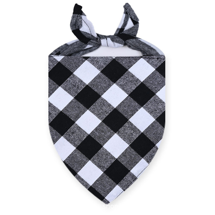 Bufandas para Perros Grandes Pañuelos de Coto para Mascotas Triangulares de Algodón con Estampados de Cuadra Lavables Accesorios para Caninos y Gatos — imagen 8