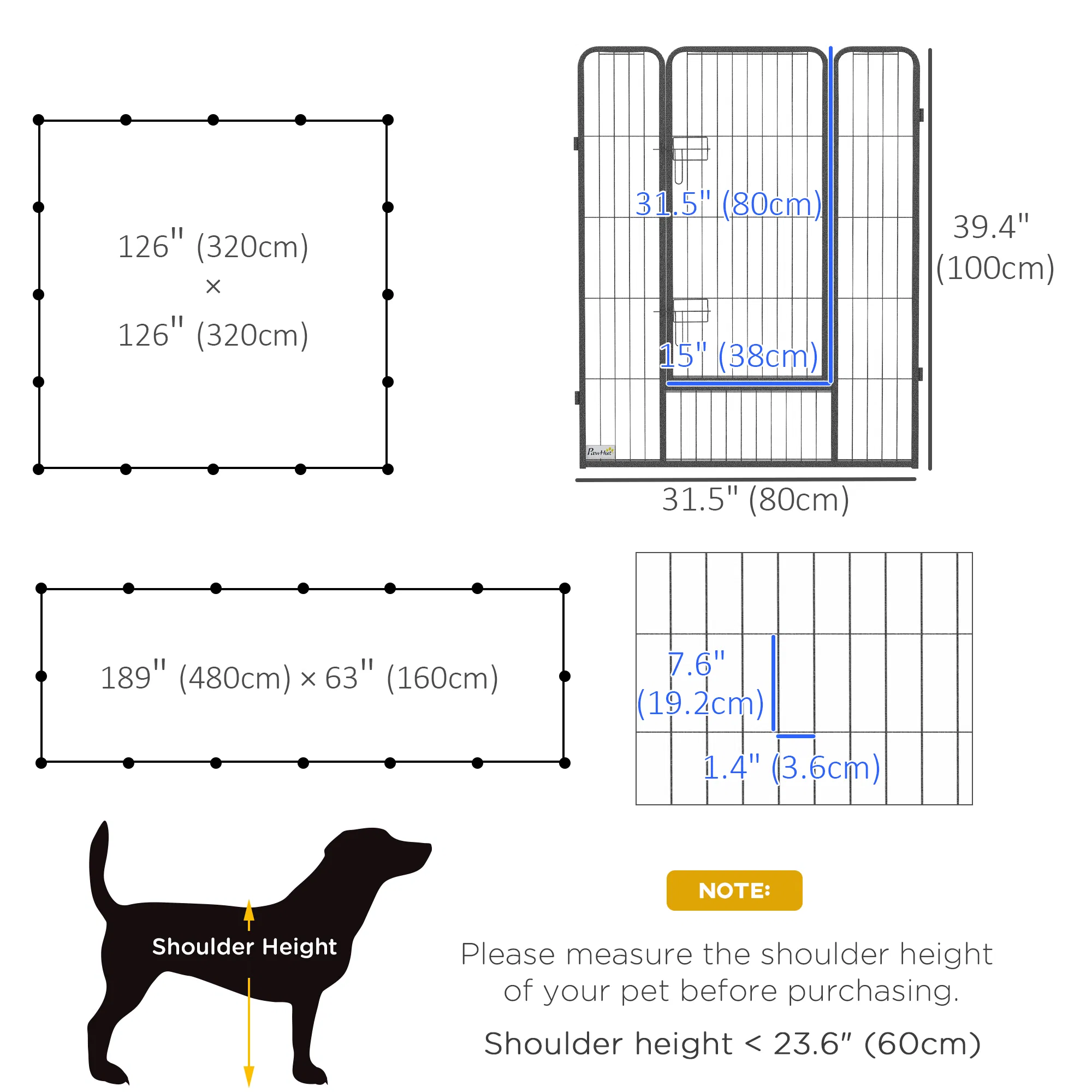 16 Panel 39" Height Heavy Duty Dog Playpen for Small Medium Large Dogs, Grey — image 5