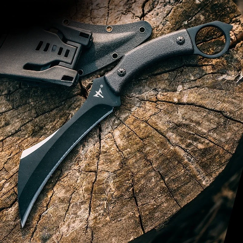 Outdoor camping knife, wilderness straight knife, popular long knife, high hardness claw — image 1