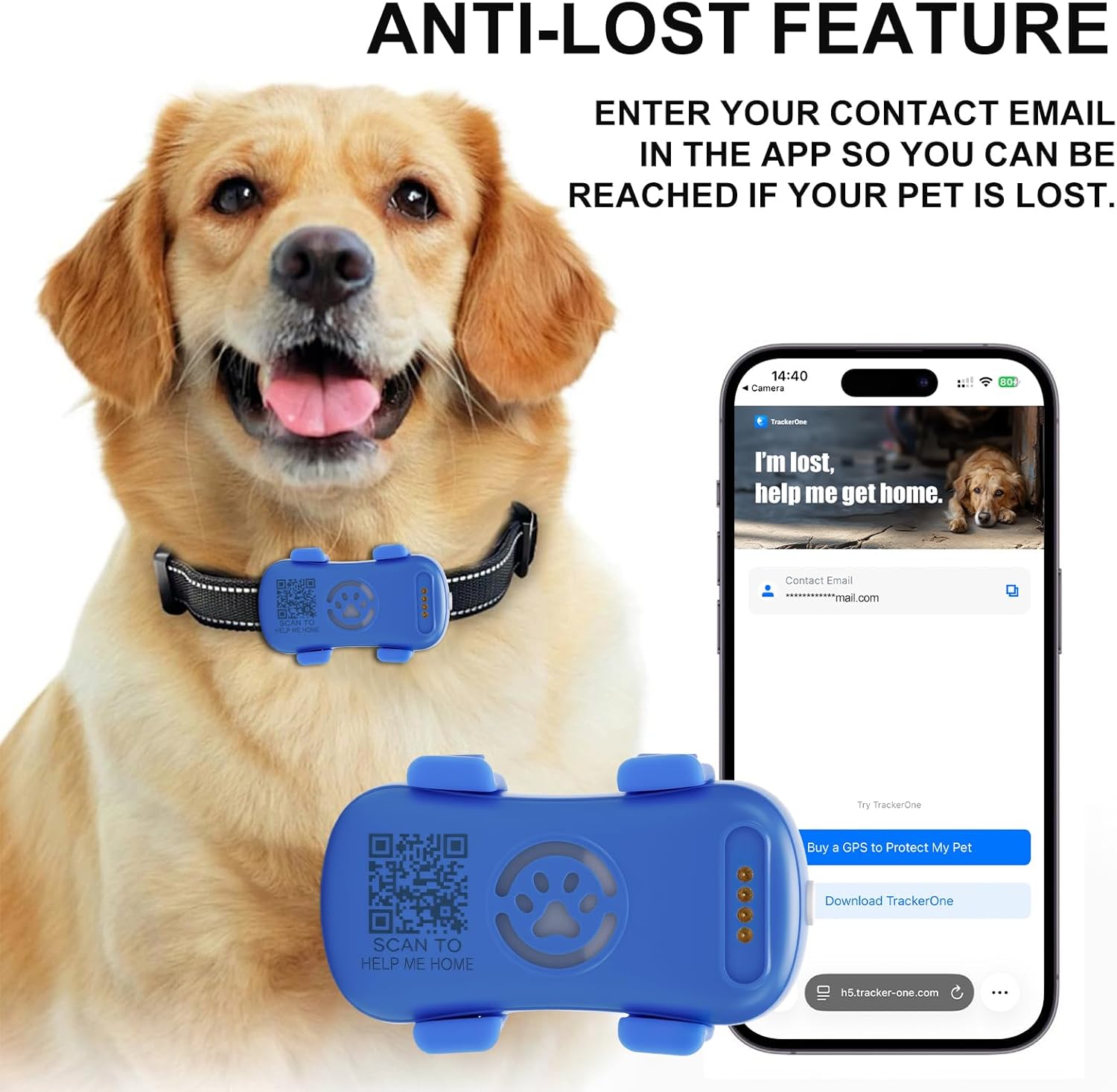 Rastreador GPS para Perros en Tiempo Real, Protección Antipérdida con Geocortina y Alarma Sonora y Luz, Trackede sin Límite, Compatible con la Mayoría de Collares de Mascotas, Suscripción Obligatoria — imagen 4