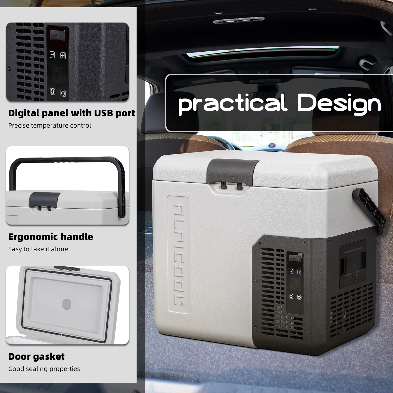 Alpicool P18 Portable Fridge 12 Volt Car Refrigerator 19 Quart Freezer for Fishing, Camping, RV, Truck, Boat-12/24V DC — image 6