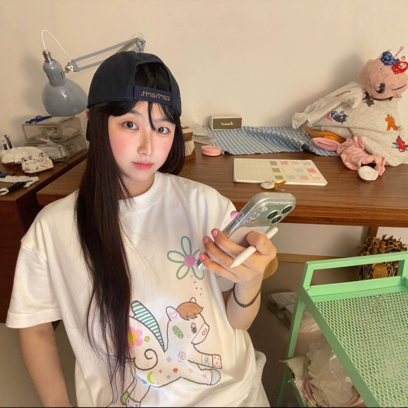 Cute Cartoon Pony Print Loose-Fit Short Sleeve T-Shirt — image 5