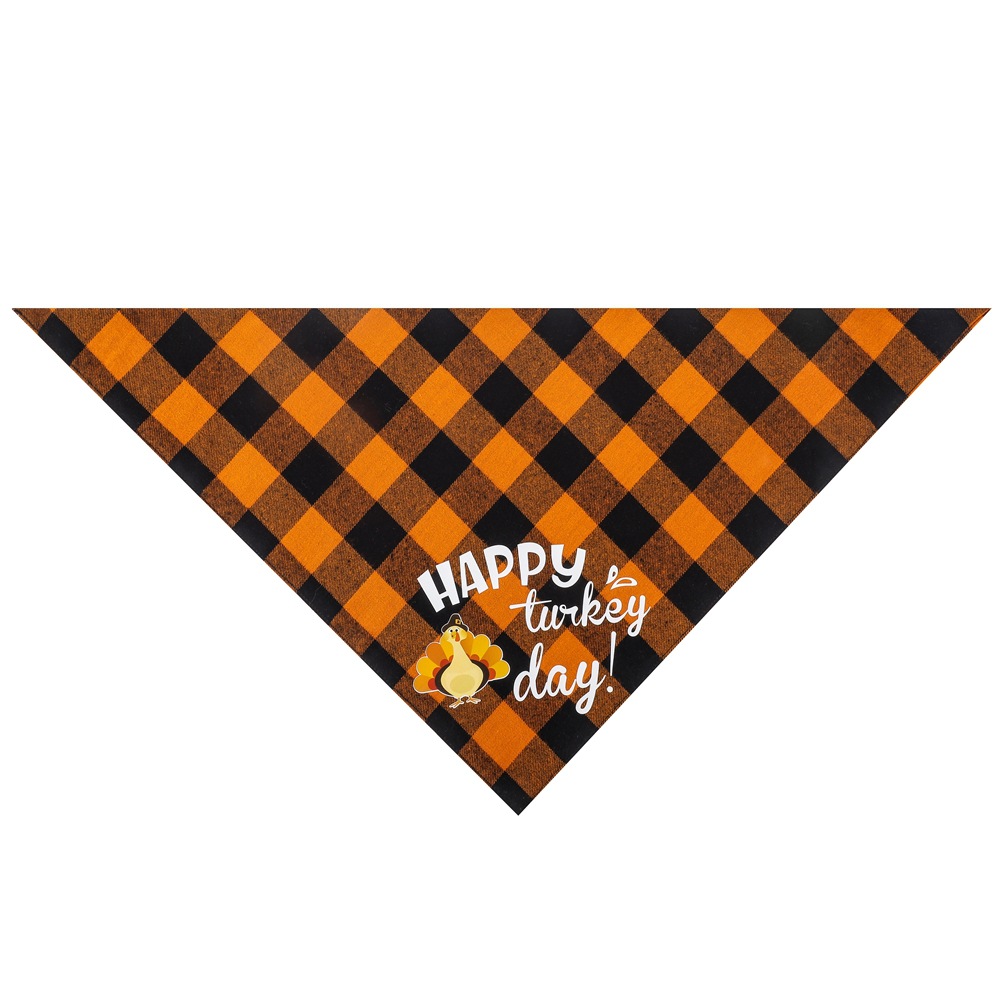 Tanpopo Cotton Plaid Thanksgiving Pet Bandana Pet Scarf Pet Bib — image 5
