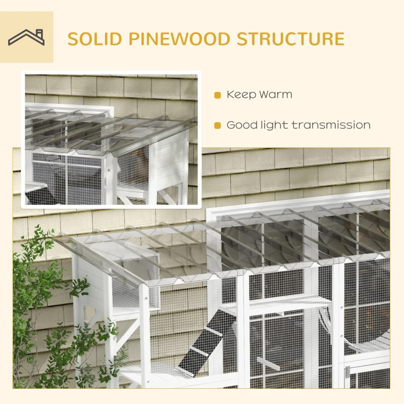 Cat Window Box, Large Catio With Shelves & Bridges, Outside Enclosure For Multiple Cats — imagen 10