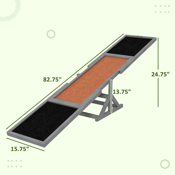 Wooden Dog Agility Seesaw For Training And Exercise, Weather Resistant, 83 L X 16 W X 14 H Inch — image 2