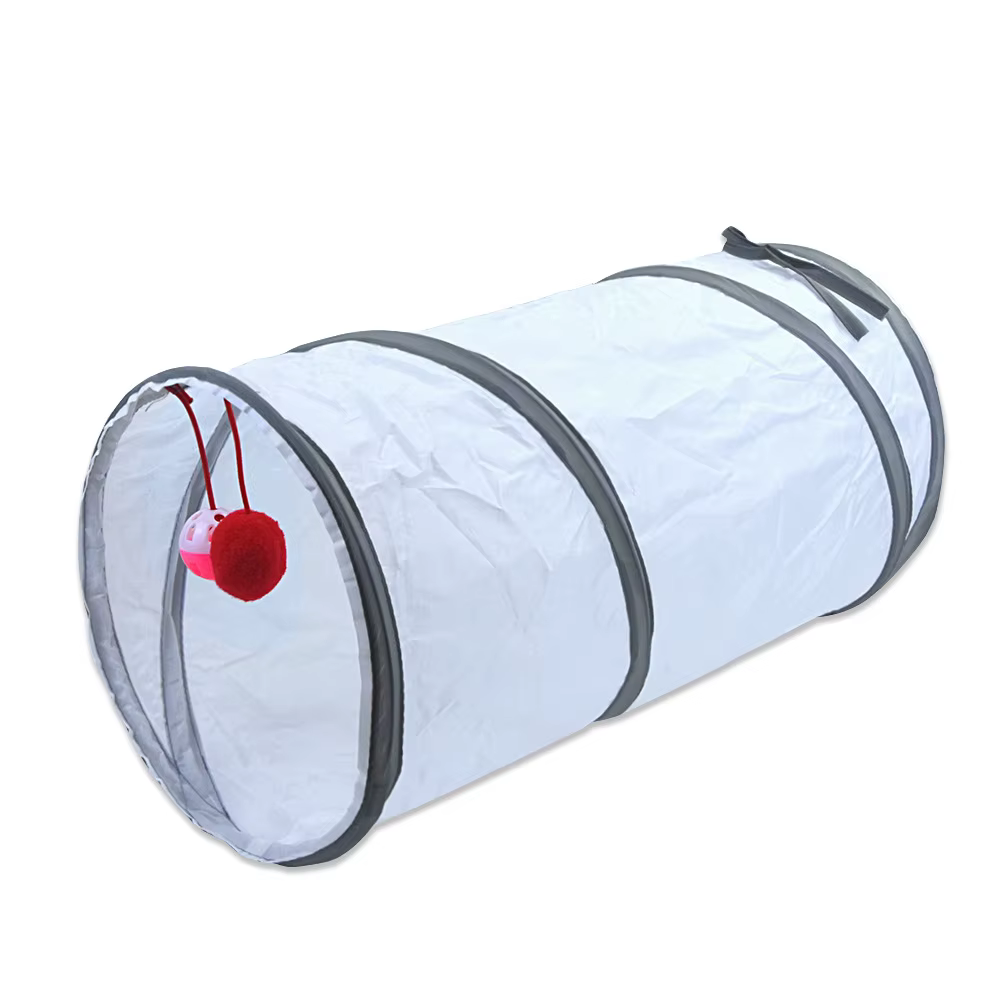White Cat Tunnel Pet Supplies Funny Kitten Toys Foldable Toys For Cat Pet Training Interactive Fun Toy Play Tunnel Tube — image 4