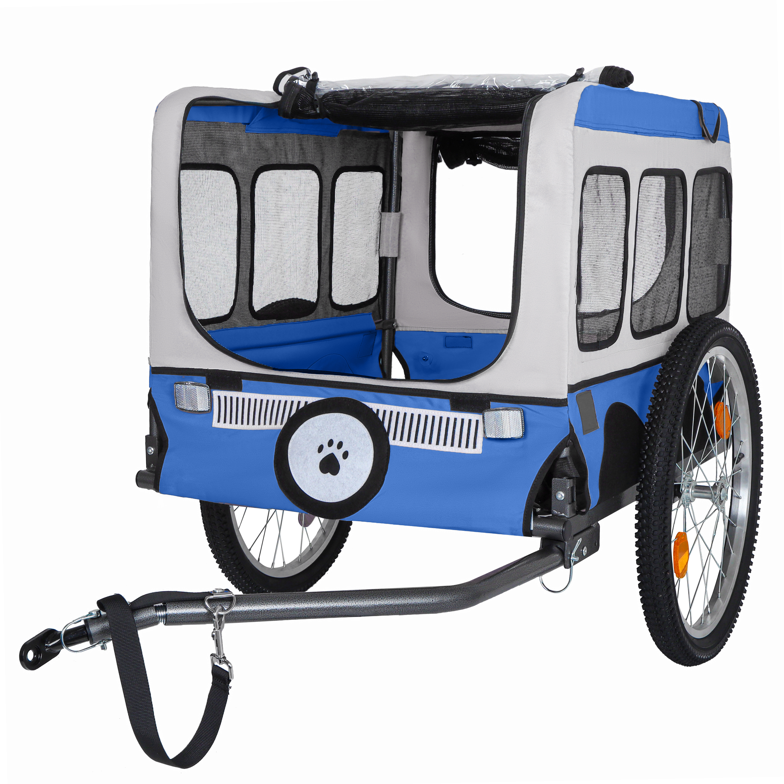 Remolque de Bicicleta Plegable Grande para Perros - Llantas de 20×2 1/8 Pulgadas, Estructura de Acero Resista, Diseño Espacioso, Ciclismo y Aventuras en Terrenos Varios — imagen 7