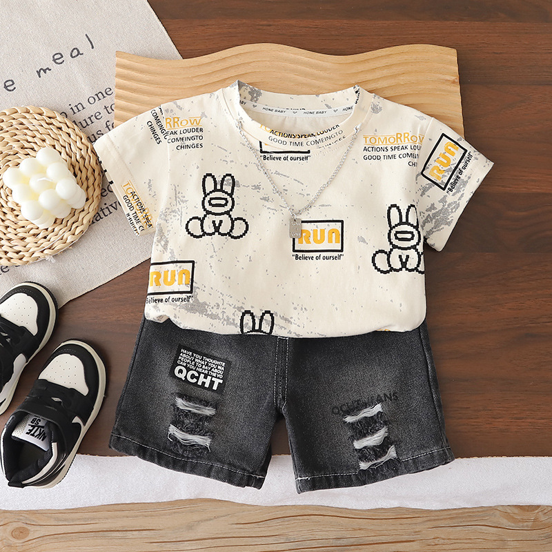 Conjunto de verano casual para bebés con diseño de conejo — imagen 8