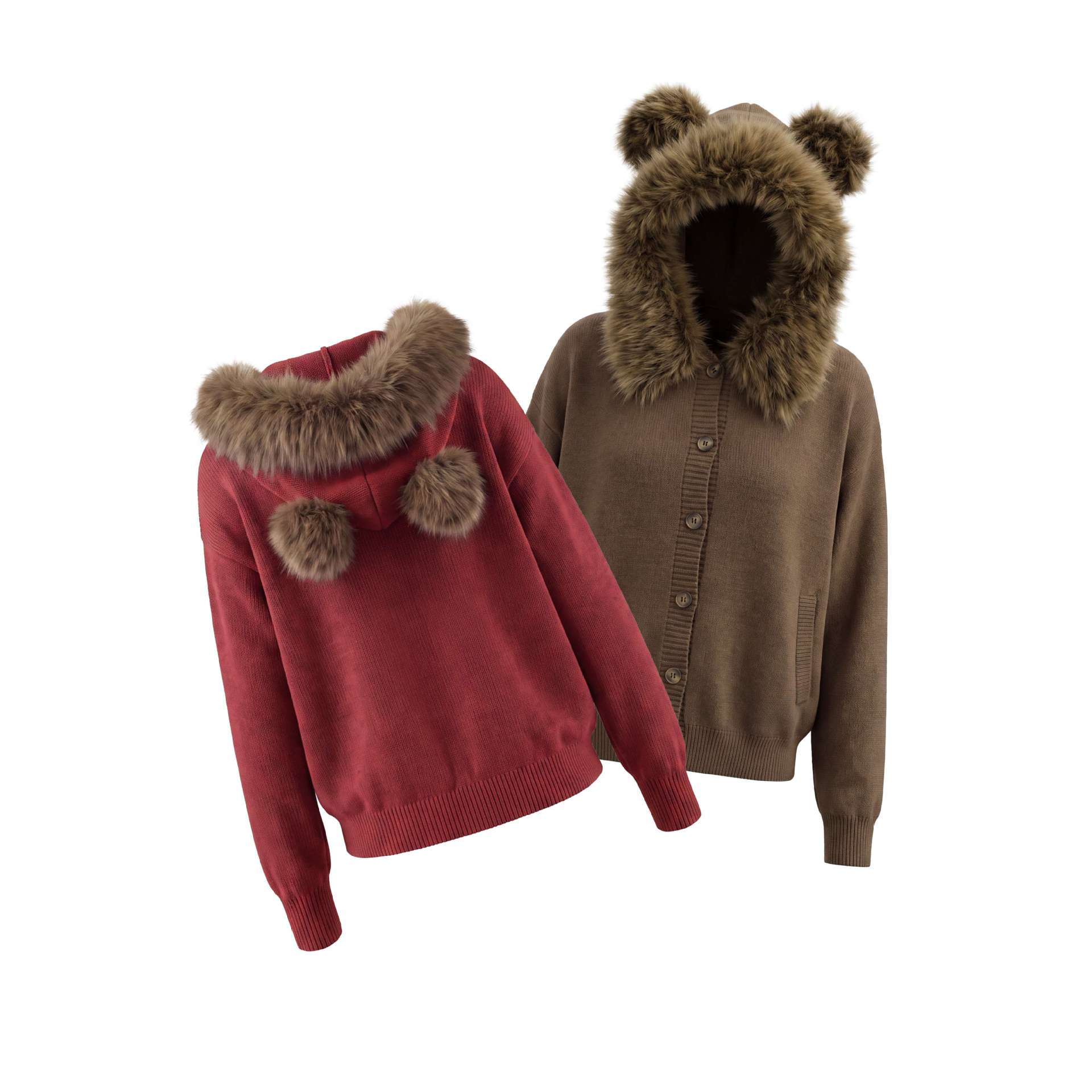 Little bear ear fur collar sweater — image 6
