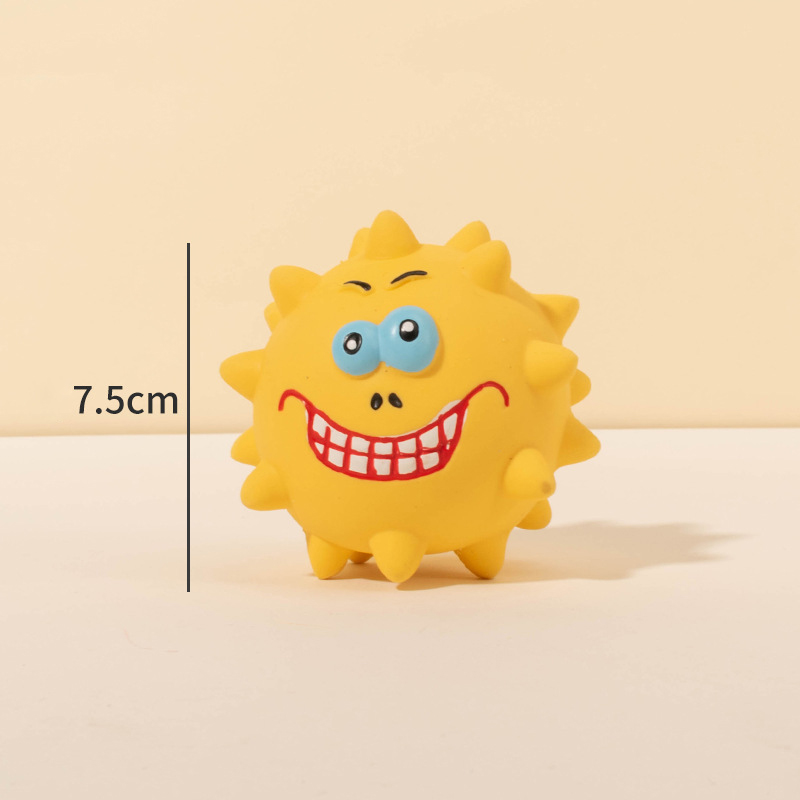 Squeaky Dog Toys Dog Toys Set Dog Balls For Large Medium Small Dogs Natural Latex Rubber Dog Balls Play Dog Balls Aggressive Chewers Friendly Pet Toys With Cute Faces — image 4