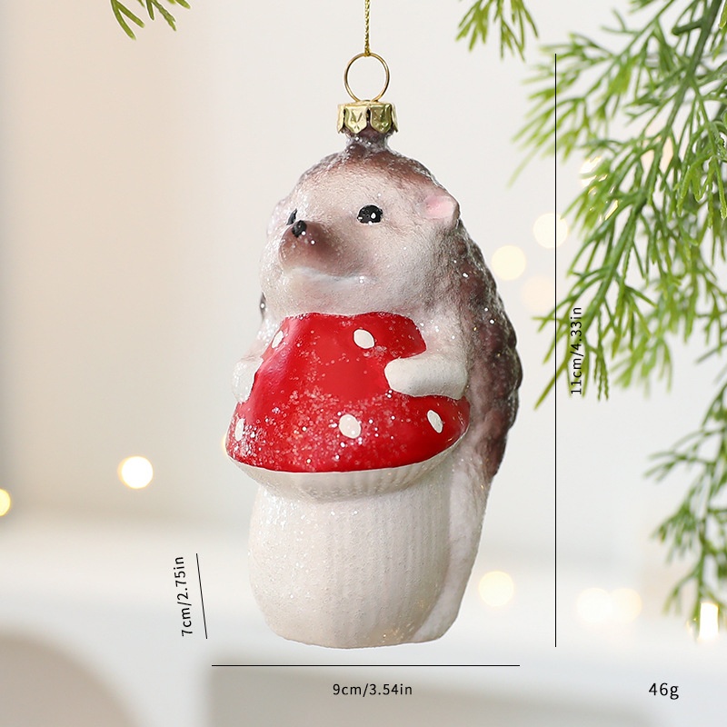 Decoración de Árbol Navideño con Zorro y Erizo Irregular - Bola de Colgar para Navidad — imagen 8