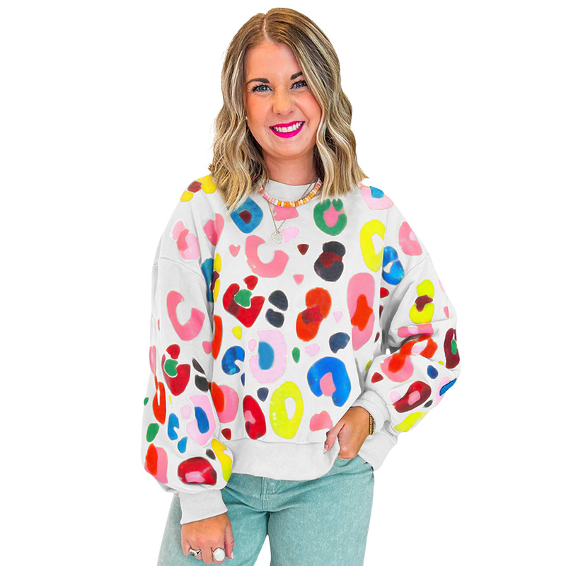 Sudadera con Manga Crew de Punto Leopardo de Invierno — imagen 2