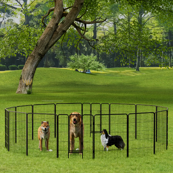 Cubo de Juego para Perros, 40 Pulgadas - 16 Paneles, Corral para Perros Grande/Medio/Pequeño con Puertas Reversibles para Caravana, Camping y Jardín — imagen 1