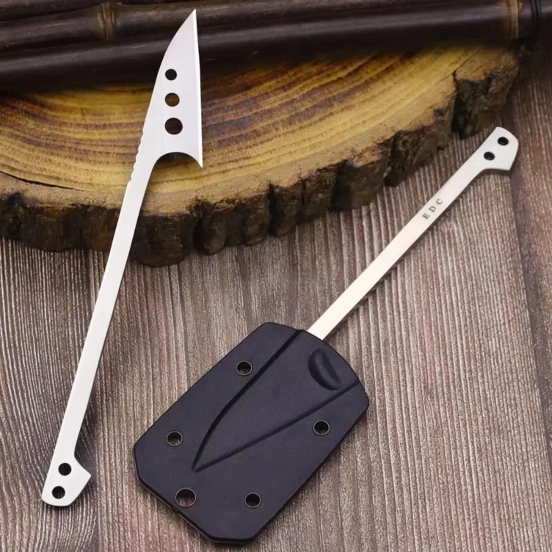 New Pocket knife, foutdoors ishing knife 440c one-piece steel hunting knife +K sheath, EDC camping tool knife — image 4