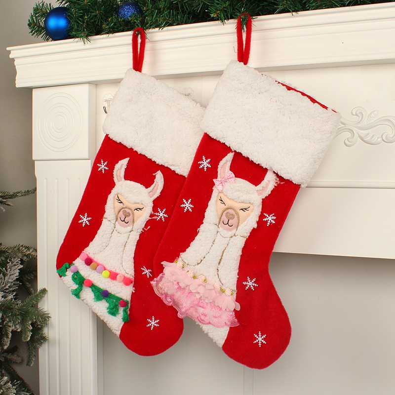 New Christmas Socks Cute Alpaca Candy Socks Christmas Decoration Children's Festival Gift Socks Gift Bags Festival Pendants — image 6