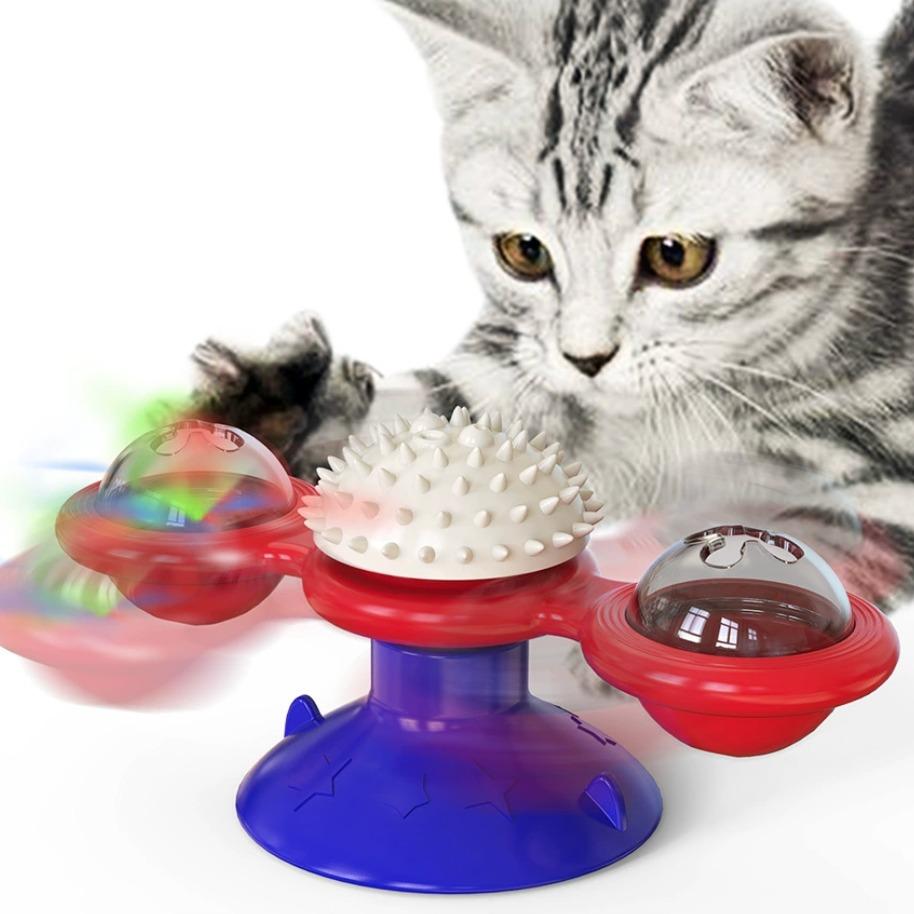Juguetes de Entretenimiento para Gatos Interactivos con Lámpara LED, Suporte de Pegamento y Hierba de Gato - Conjunto de Ejercicio y Diversión para Casas — imagen 1