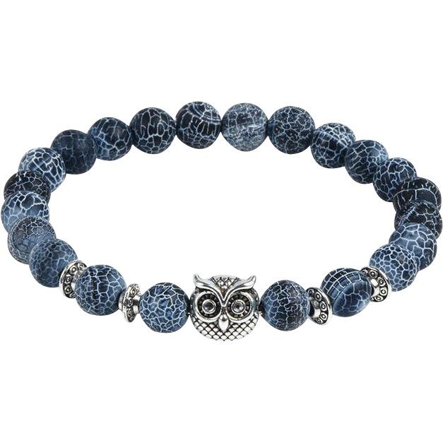 Natural Stone Owl Head Yoga Bracelet — image 1
