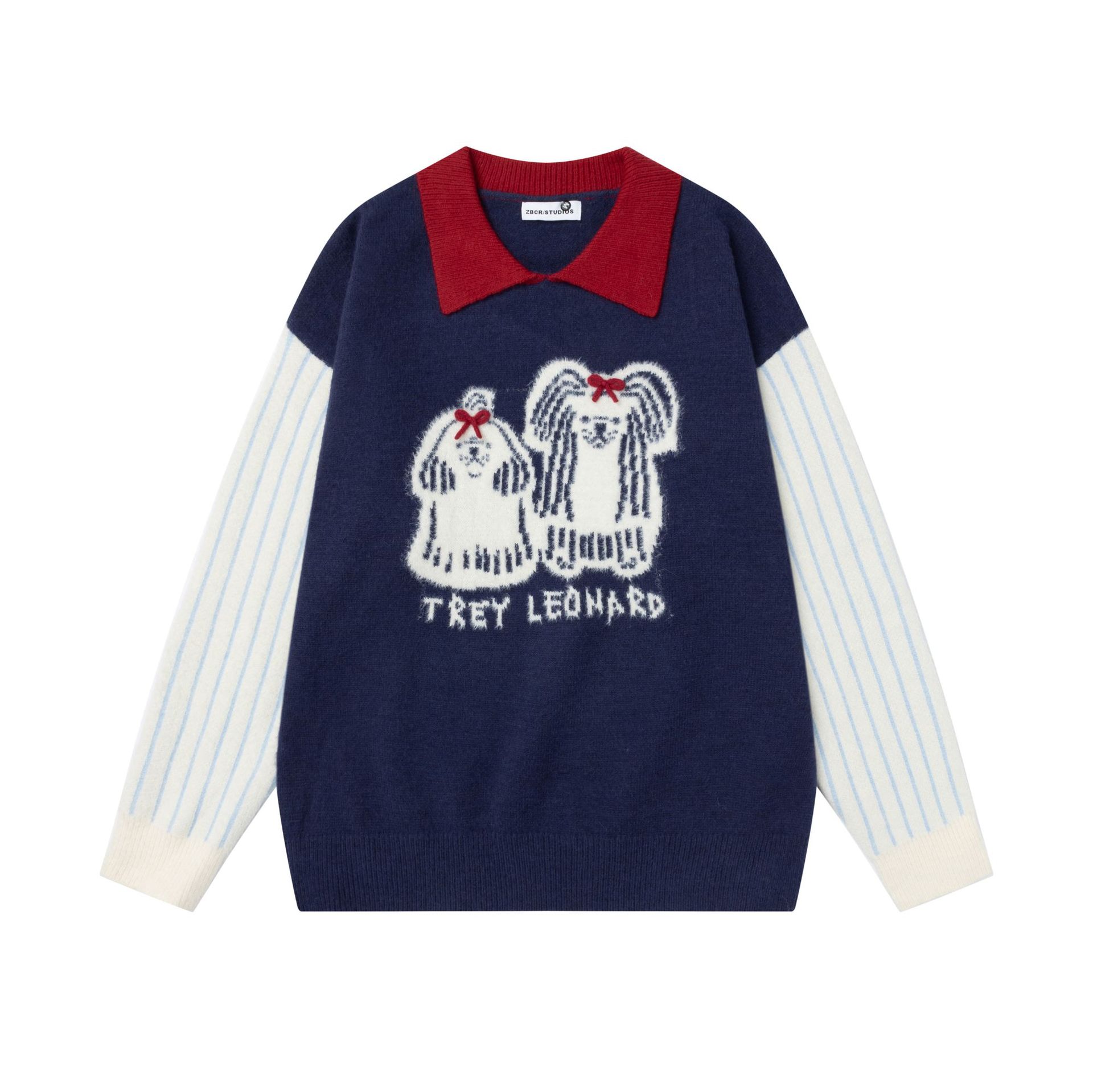 Collar cartoon puppy sweater — image 7