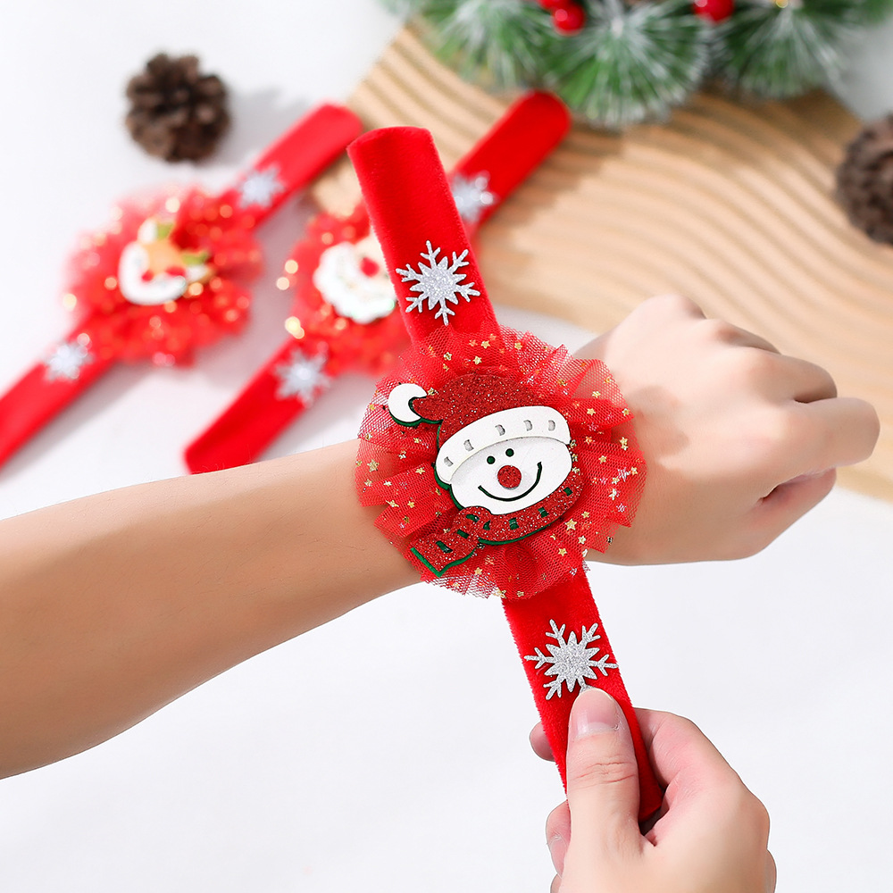 Christmas Plush Bracelet with Reindeer Cartoon Design Holiday Decoration Festive Gift — image 5