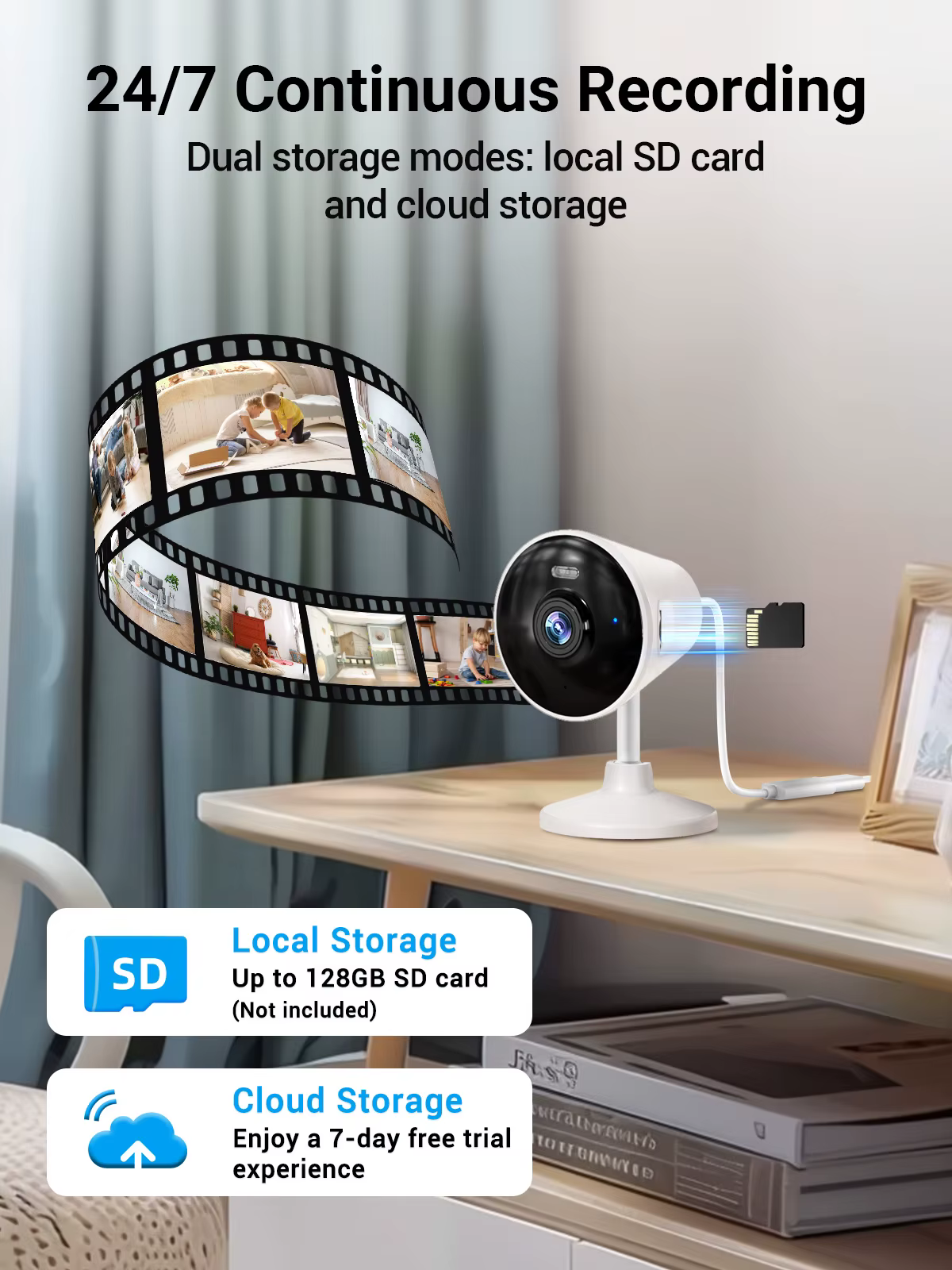 Techage Security WIFI Camera for Home Baby/Elder/Dog/Pet Camera 5G & 2.4G WiFi Camera Spotlight Color Night Vision 2-Way Audio Indoor/Outdoor — image 6