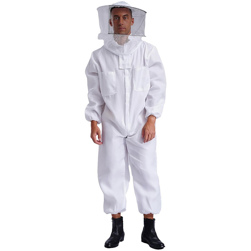 Bee Suit Professional Beekeeping, Anti-Bee Ventilated Full Body Suit with Veil Hat, Elastic Cuffs Beekeeper Protective Wear — image 2