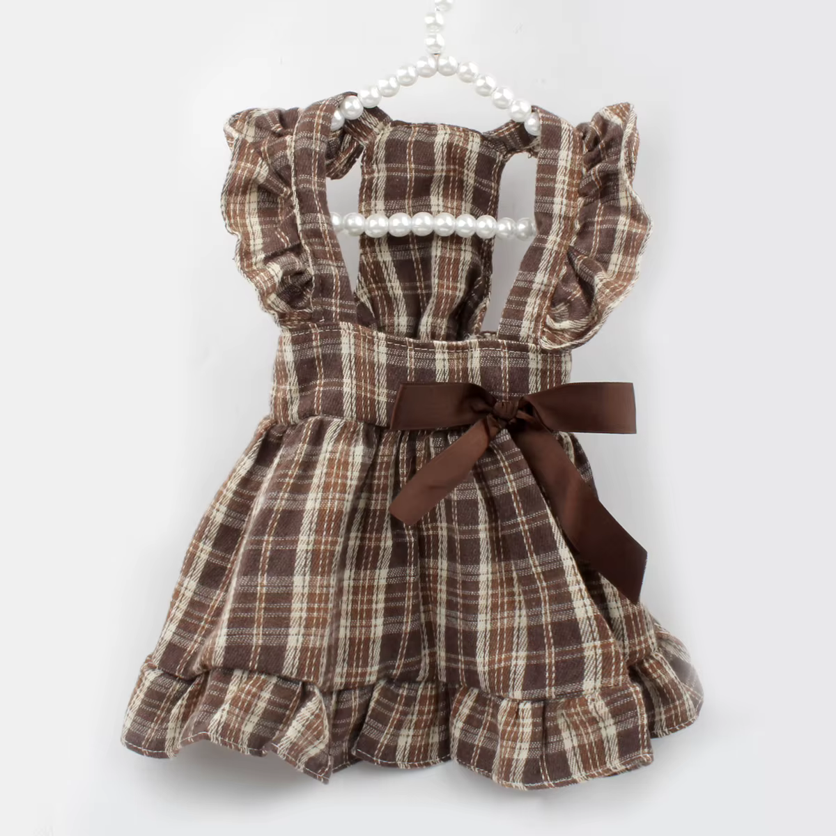 Pet Clothes Dog Dresses Princess Retro Plaid Bow Skirt Teddy Bichon Small Medium Dog Clothes Fashion Trend Decorative Clothing — image 4