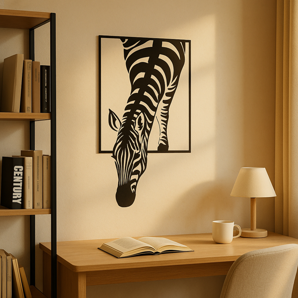 Arte de Pared Moderno de Zebra Negro y Blanco Diseño de Imagen Animal para Salón Oficina Habitación (TikTok, Servicio de Recogida en Temu) — imagen 3