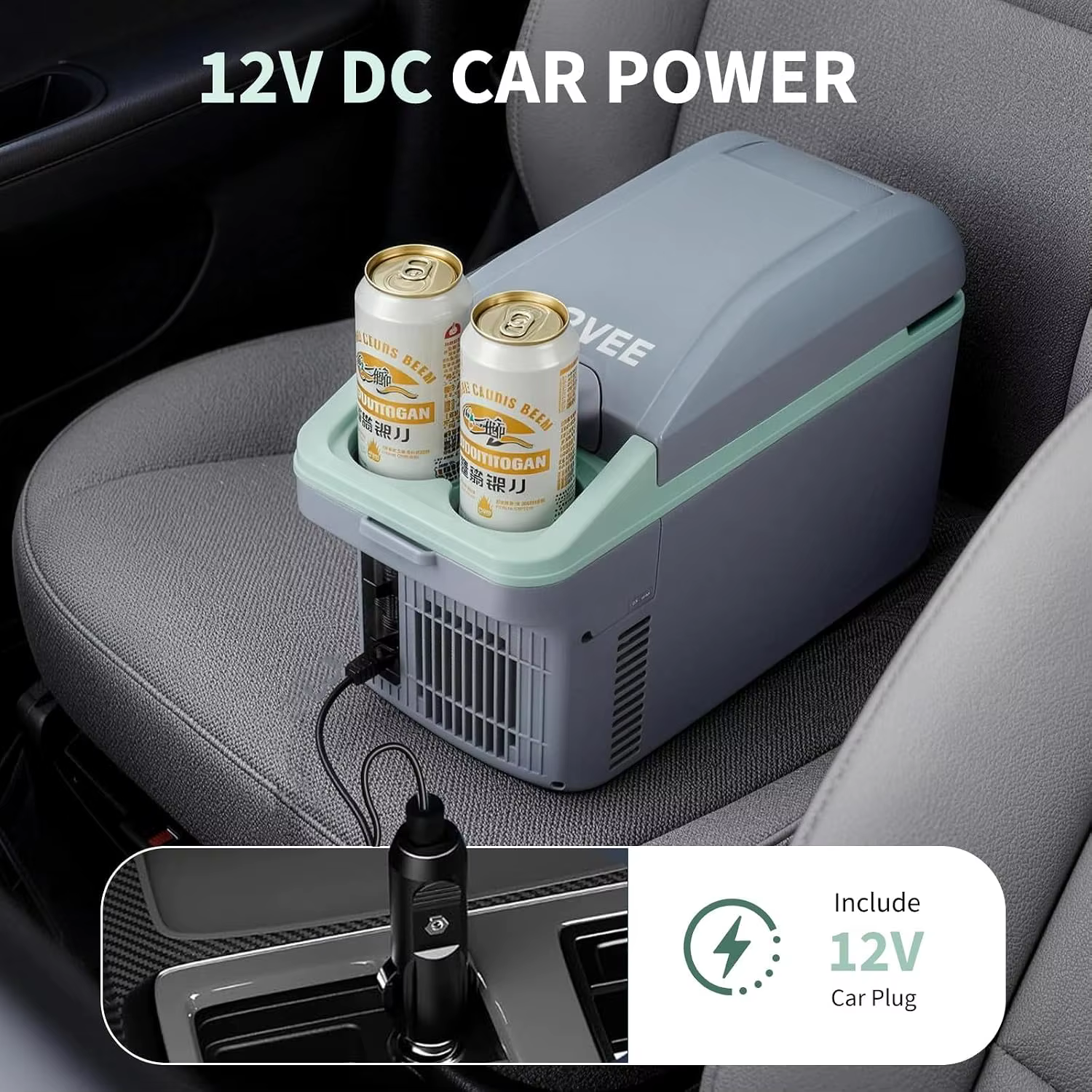 Tacleekii 8L Electric Car Refrigerator Portable Mini Fridge Cooler & Warmer 32°F-122°F Travel Fridge for Road Trips, Camping, Beach & Tailgating — image 3