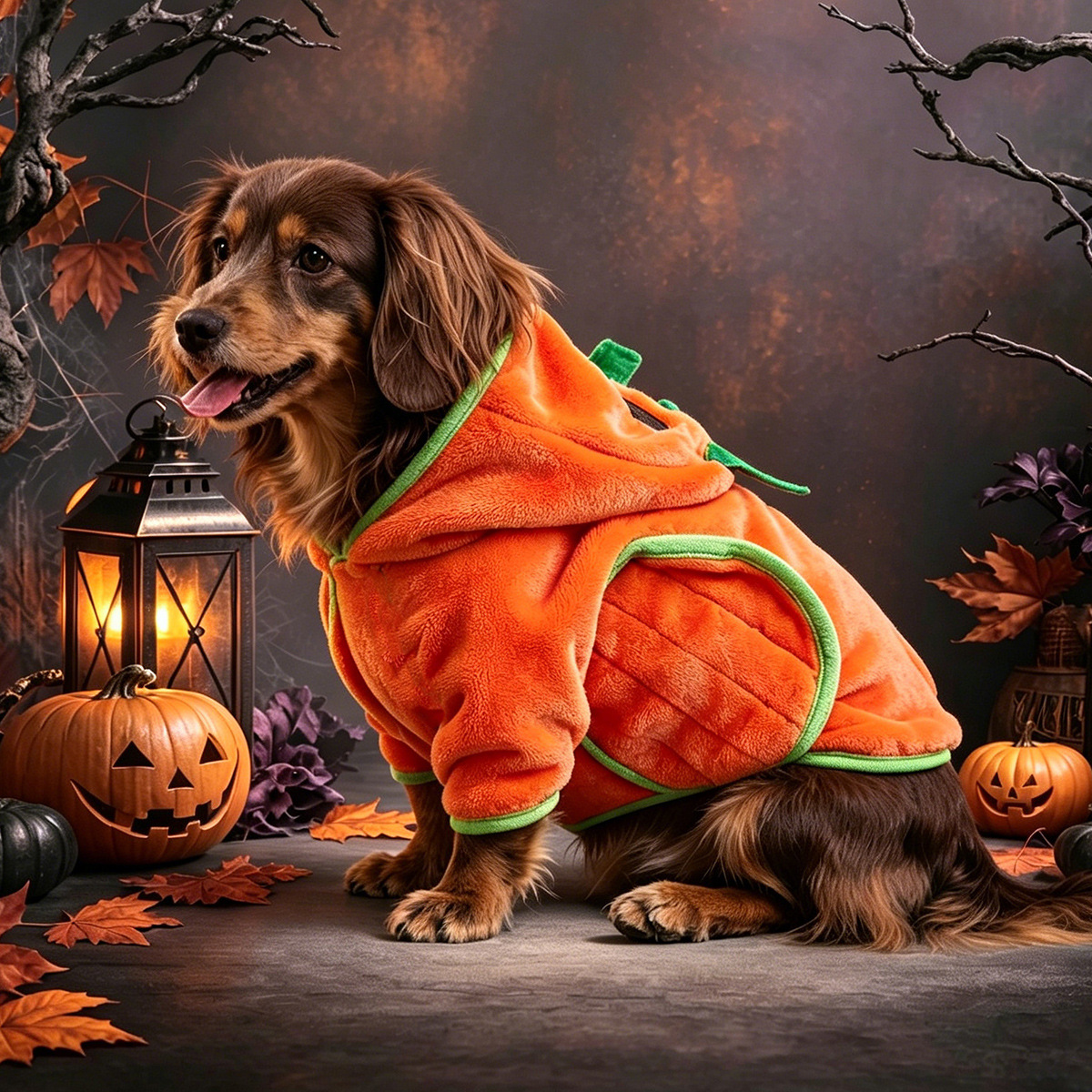 Halloween Pet Bath Towel Dog Cat Pumpkin Costume Robe Pet Supplies for Small Dogs — image 2