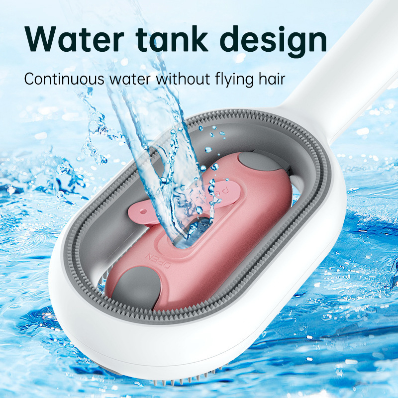 2 In 1 Hair Removal Cleaning Double Side Bath Rake Comb Pet Dog Cat Shedding Deshedding Brush Grooming Comb With Water Tank — image 2