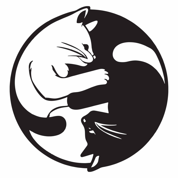 Yin Yang Silueta de Gato Arte de Pared de Aluminio Decoración Zen Regalo de Navidad (TikTok, Servicio de Recogida en Temu) — imagen 1