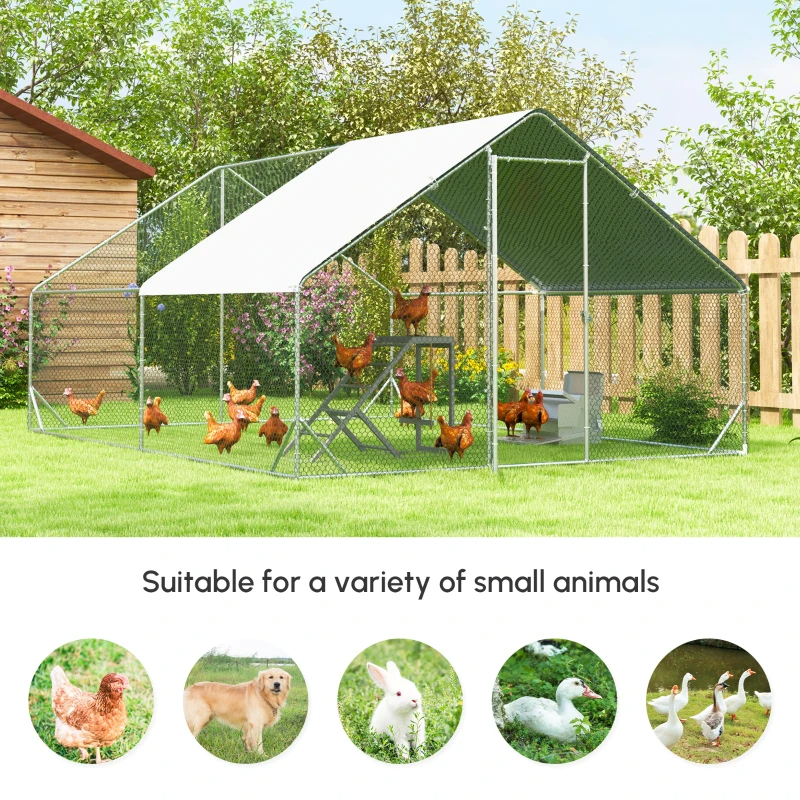 Large Chicken Coop Metal Chicken Run With Waterproof And Anti-UV Cover, Dome Shaped Walk-in Fence Cage Hen House For Outdoor And Yard Farm Use, 1Tube Diameter — imagen 13