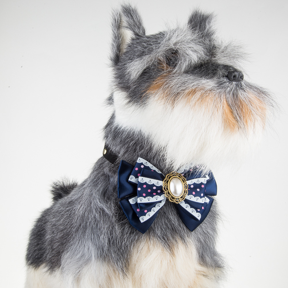 Correa de Cuello con Estampado de Diamante Punto en Seda para Perros y Gatos - Ajustable — imagen 1