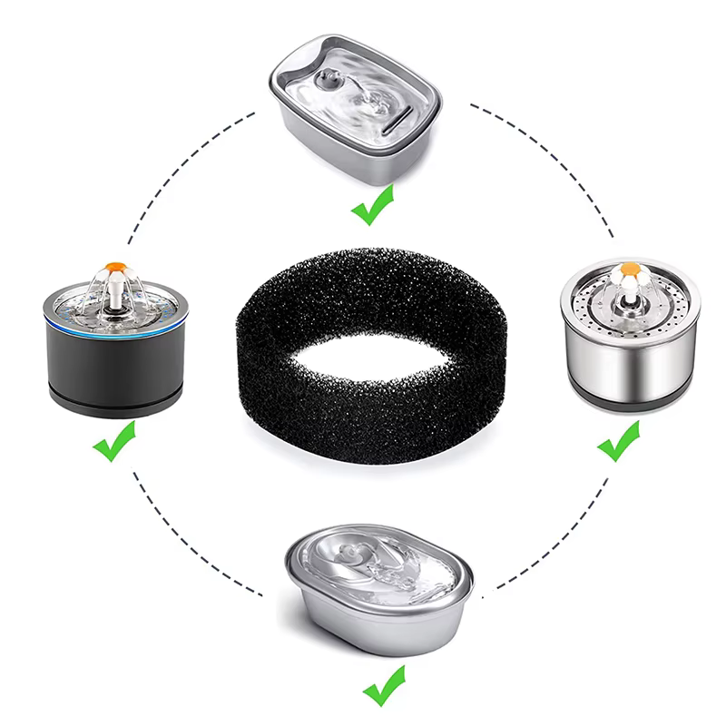 4PCS Pet Fountain Filter Pet Water Round Filter Foam For Cat Drink Fountain Cat Water Sponge Filter Cat Fountain Replacement — image 4
