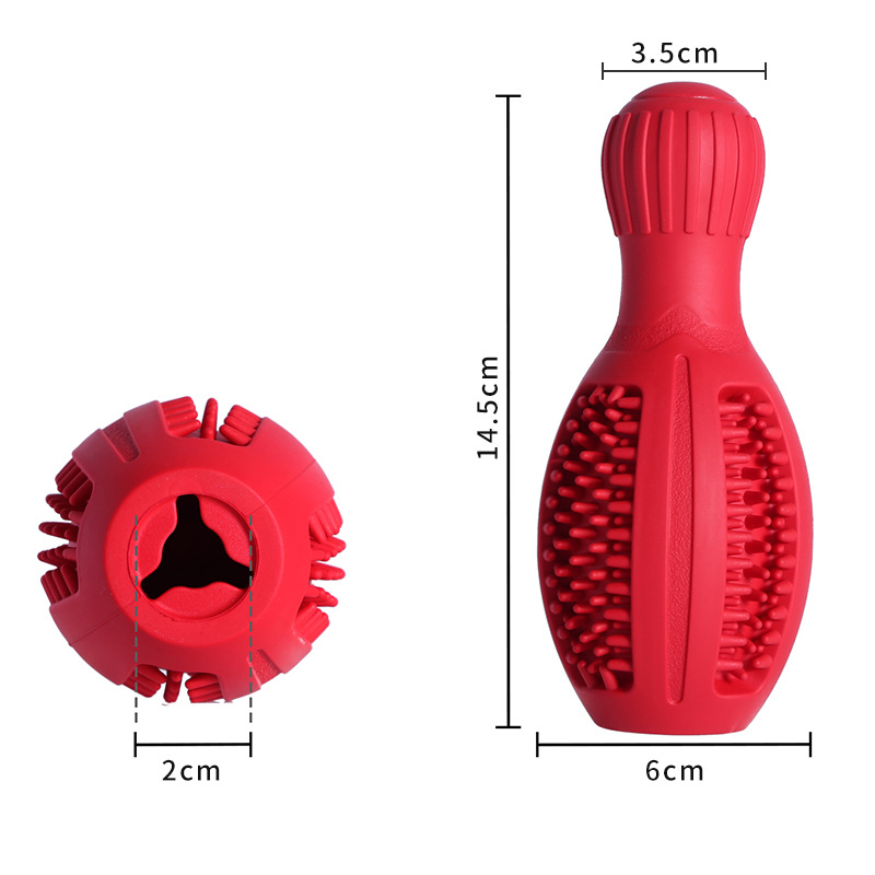 Pet Molar Toy Rubber Hollowed Out Bowling Ball Toy Vocal Gnawing Interaction — image 4