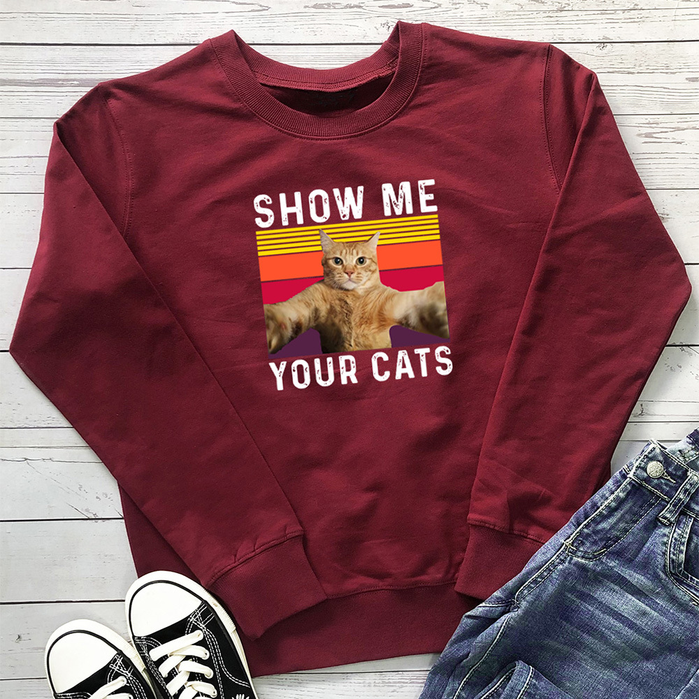 Show Me Your Cats letter printed hoodie — image 8