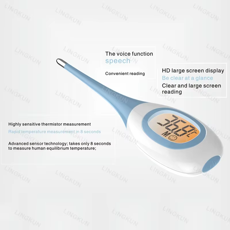 Termómetro digital para animales profesional con manguito suave azul de temperatura digital para mascotas perros gatos veterinario equipo resistente al agua — imagen 6