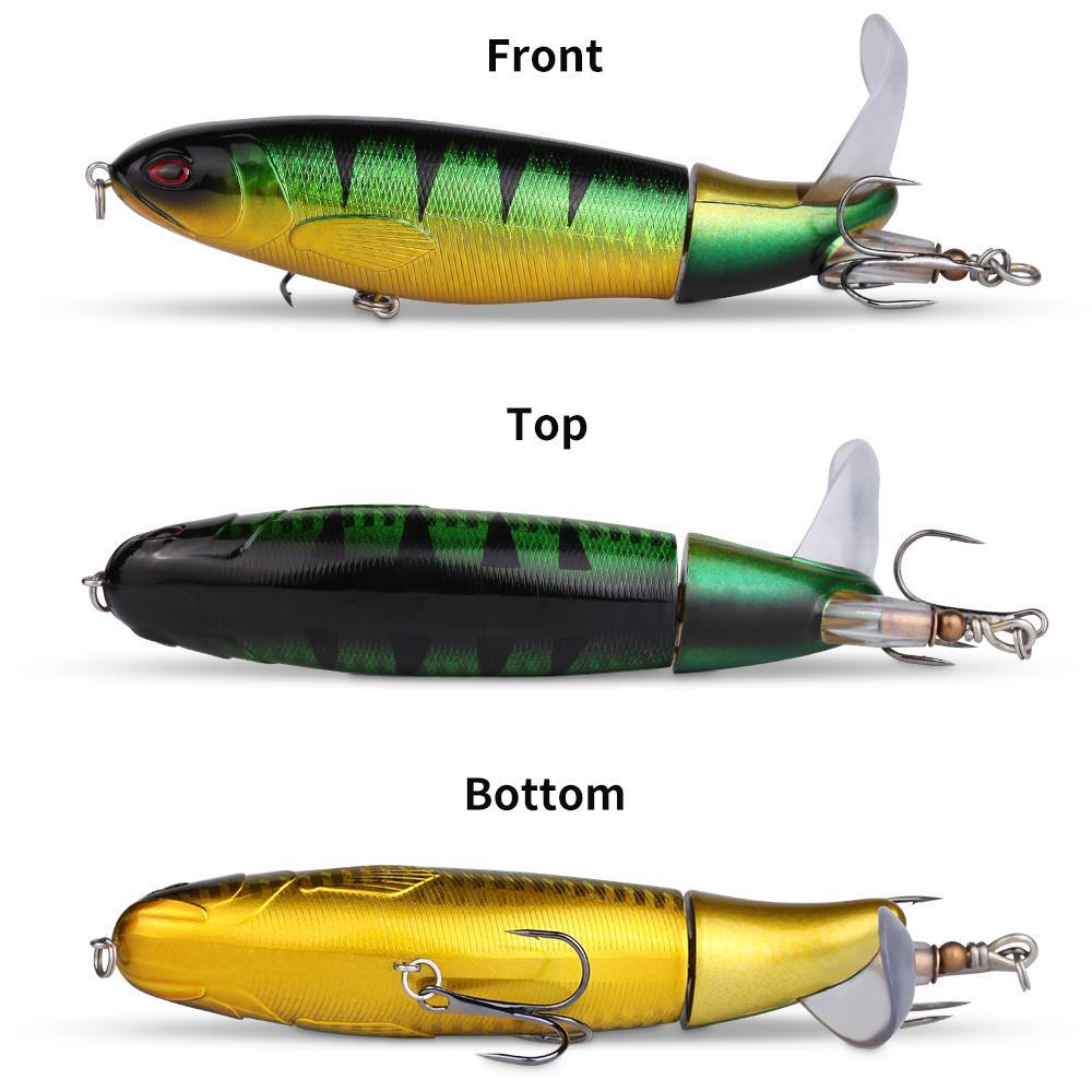 Set de 5 Piezas, Señuelo Duro Tipo Lápiz de Superficie con Cola Giratoria 13g 10cm, para Róbalo y Trucha en Agua Dulce y Salada — imagen 5